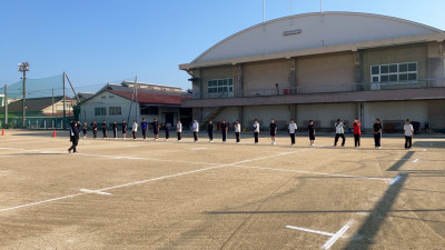 0830小松中生との基礎練習の様子①