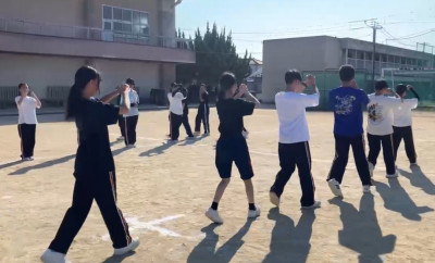 0830小松中生との基礎練習の様子②